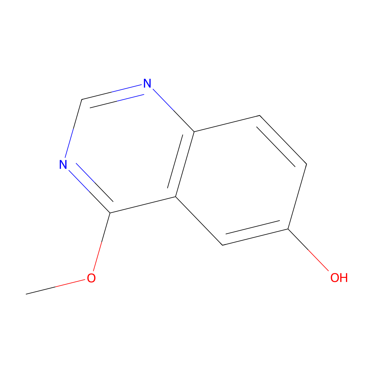 6-Hydroxy-4-methoxyquinazoline molecular structure, CAS 182880-24-6