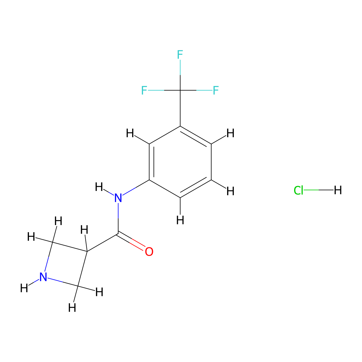 N-[3-(trifluoromethyl)phenyl]azetidine-3-carboxamide hydrochloride molecular structure, CAS 1828845-50-6