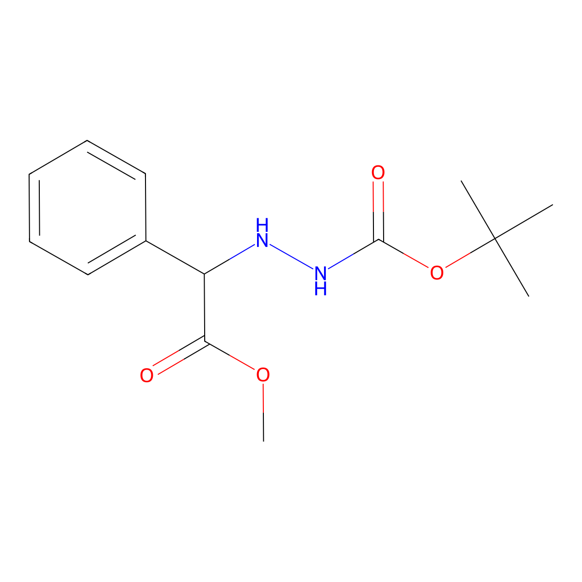 Methyl 2-({[(tert-butoxy)carbonyl]amino}amino)-2-phenylacetate molecular structure, CAS 182887-79-2