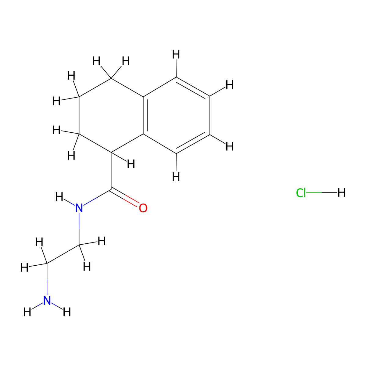 N-(2-Aminoethyl)-1,2,3,4-tetrahydronaphthalene-1-carboxamide hydrochloride molecular structure, CAS 1828966-95-5