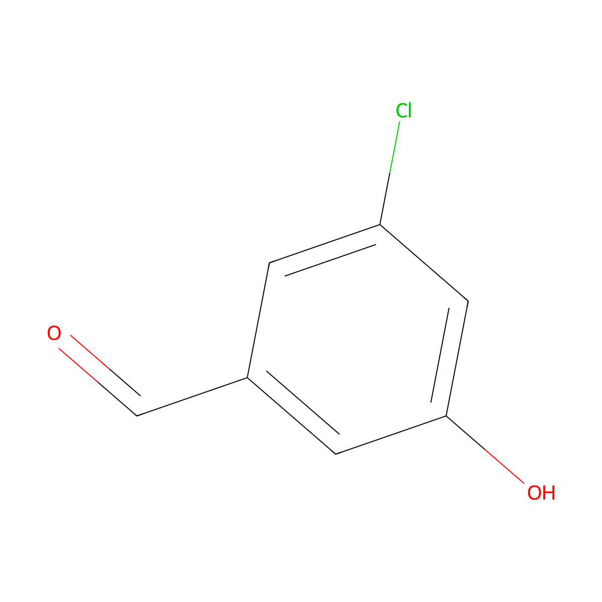 3-Chloro-5-hydroxybenzaldehyde molecular structure, CAS 1829-33-0
