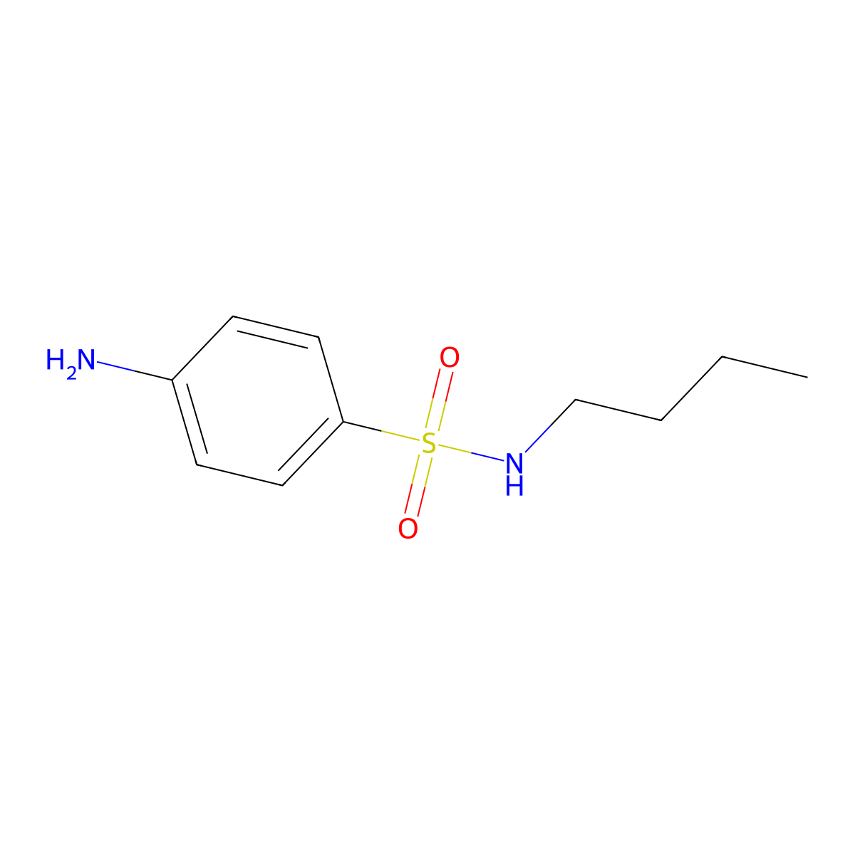 4-amino-N-butylbenzenesulfonamide molecular structure, CAS 1829-82-9