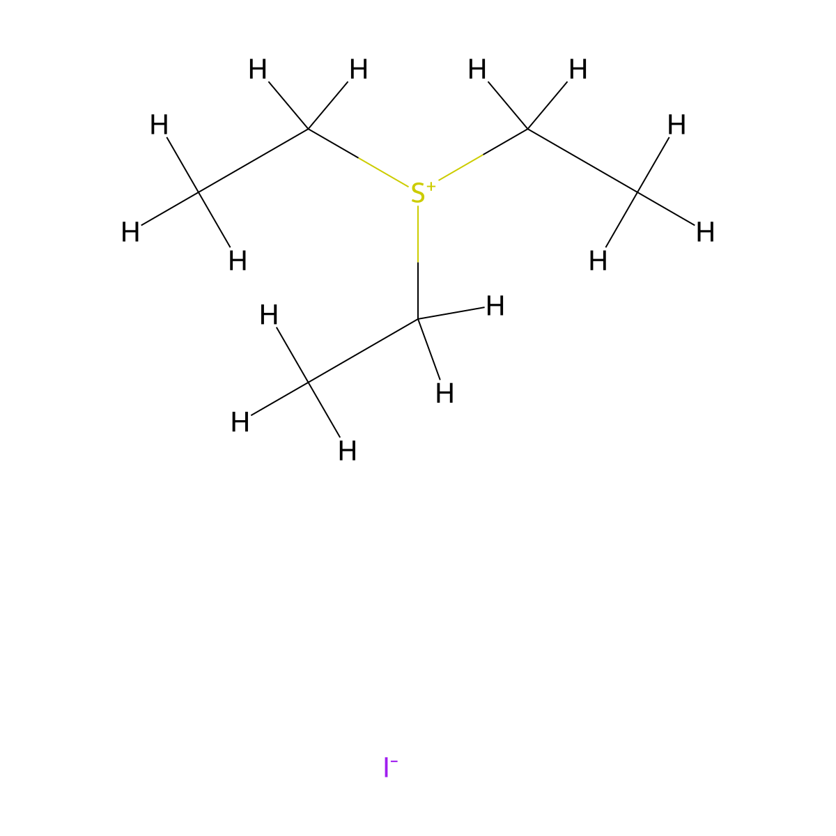 Triethylsulphonium iodide molecular structure, CAS 1829-92-1