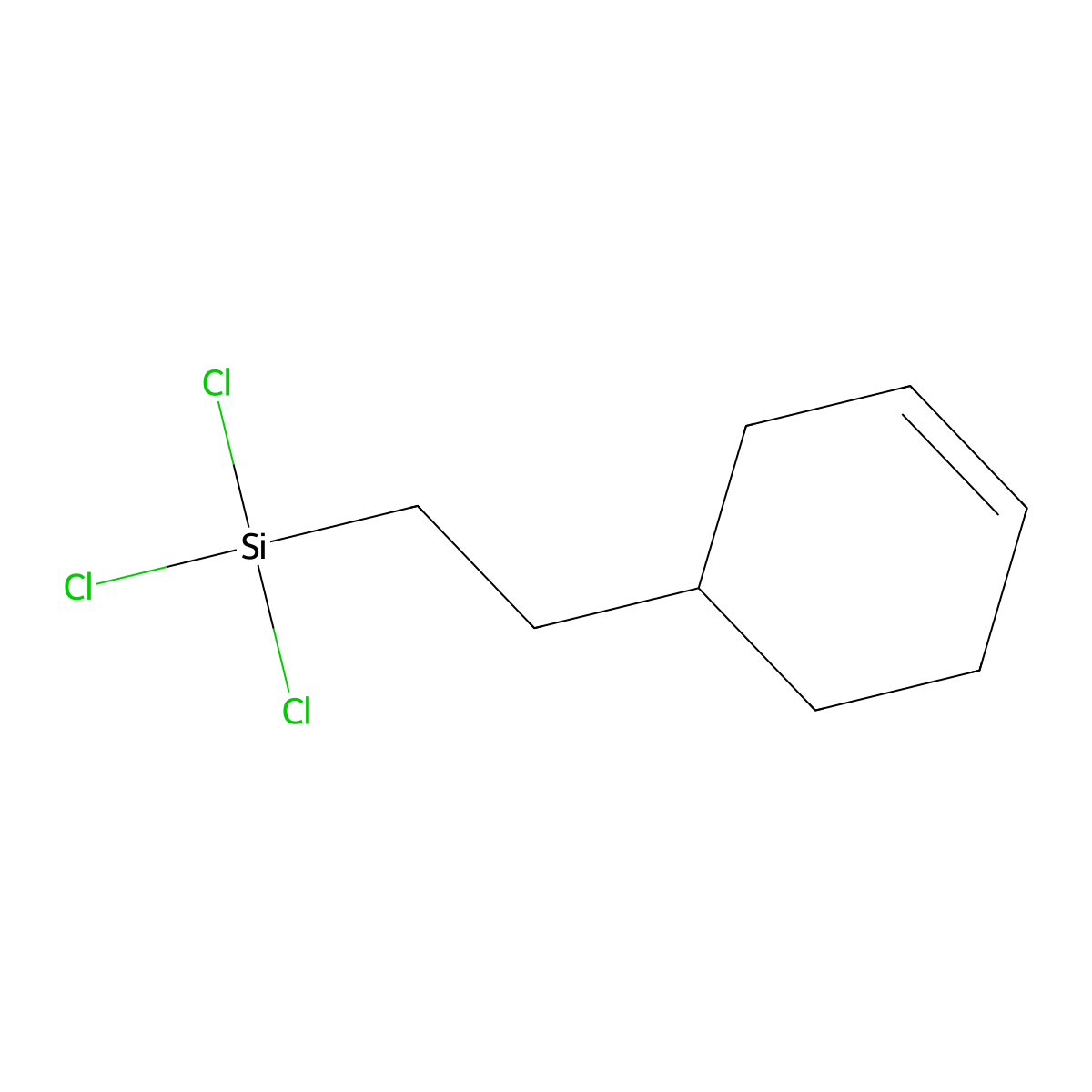 Cyclohexene, 4-[2-(trichlorosilyl)ethyl]- molecular structure, CAS 18290-60-3