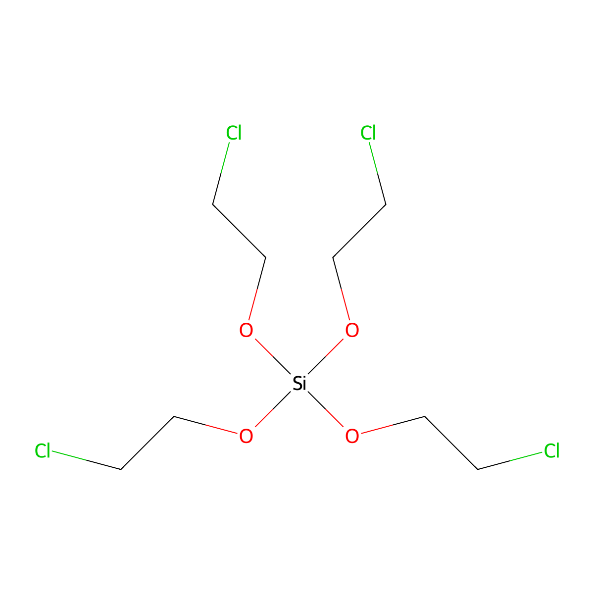 Silicic acid (H4SiO4), tetrakis(2-chloroethyl) ester molecular structure, CAS 18290-84-1