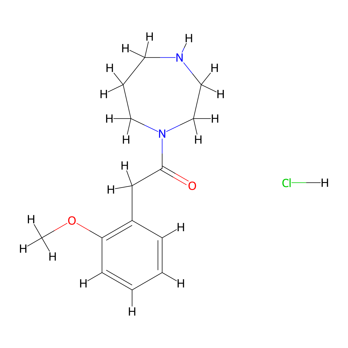 1-(1,4-Diazepan-1-yl)-2-(2-methoxyphenyl)ethan-1-one hydrochloride molecular structure, CAS 1829007-38-6