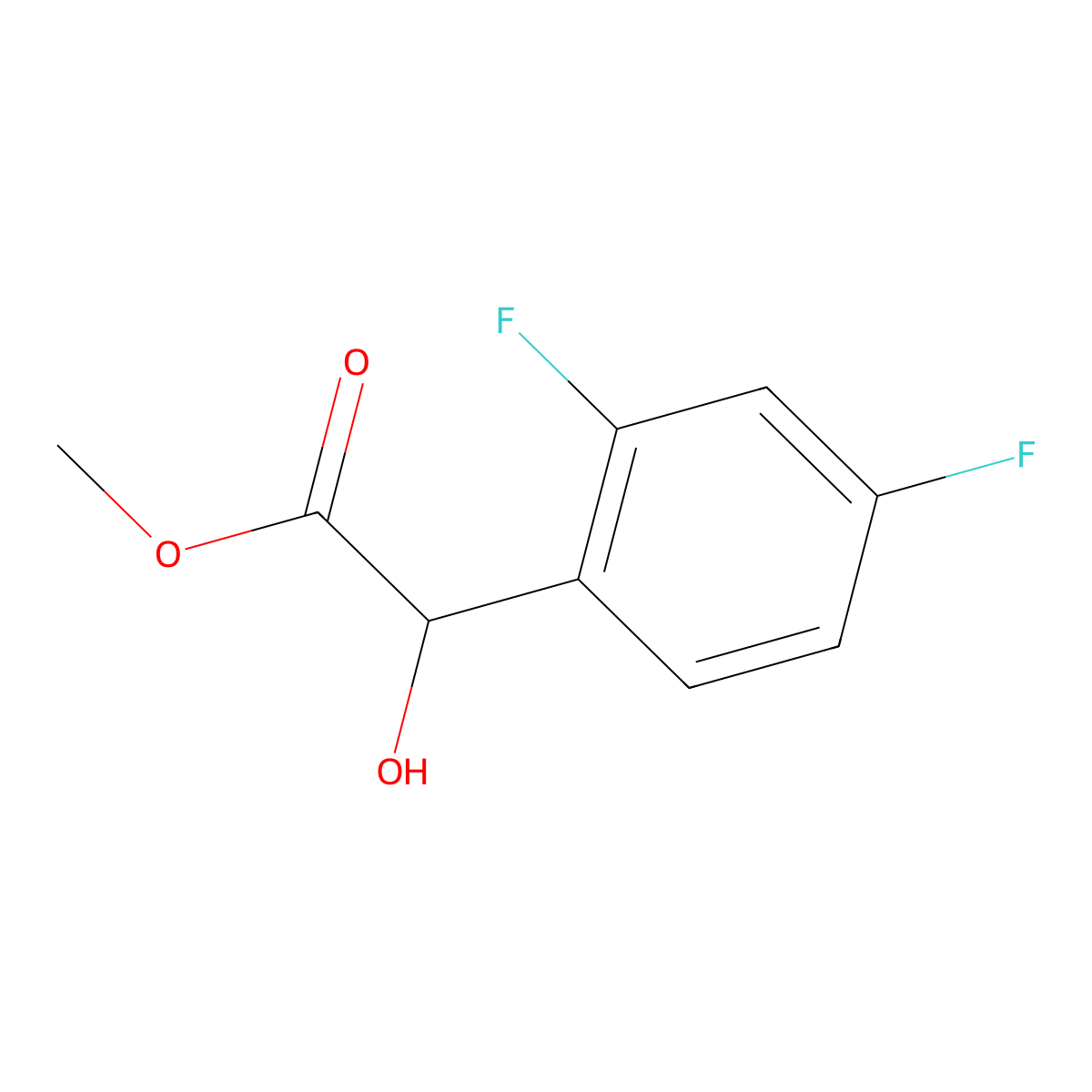 Methyl 2-(2,4-difluorophenyl)-2-hydroxyacetate molecular structure, CAS 182918-70-3