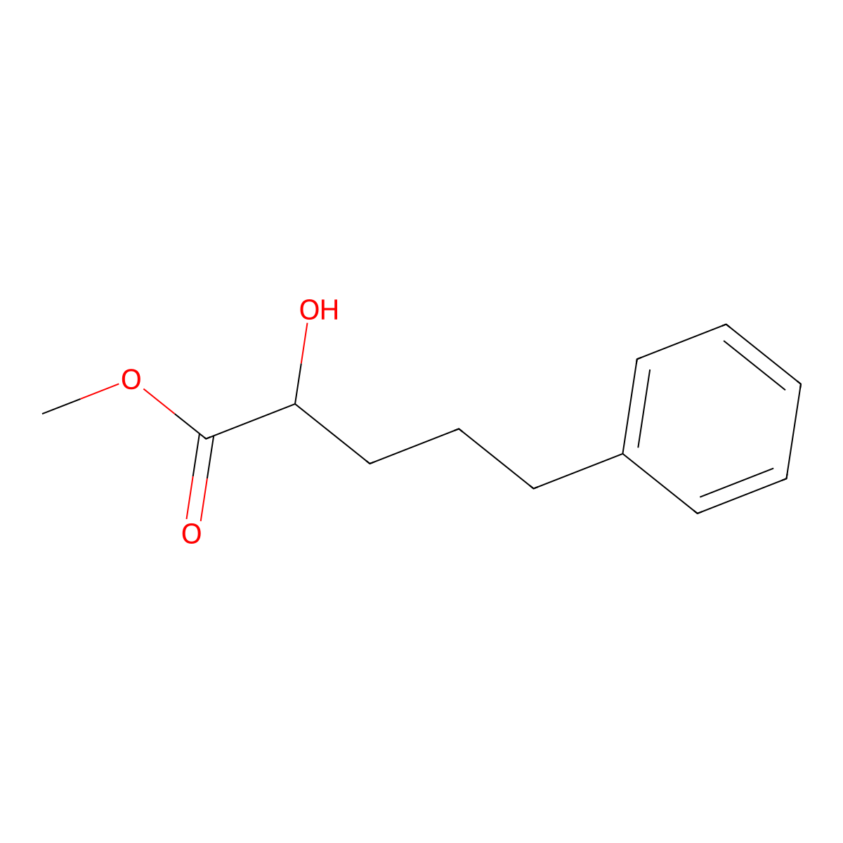 Methyl 2-hydroxy-5-phenylpentanoate molecular structure, CAS 182918-92-9