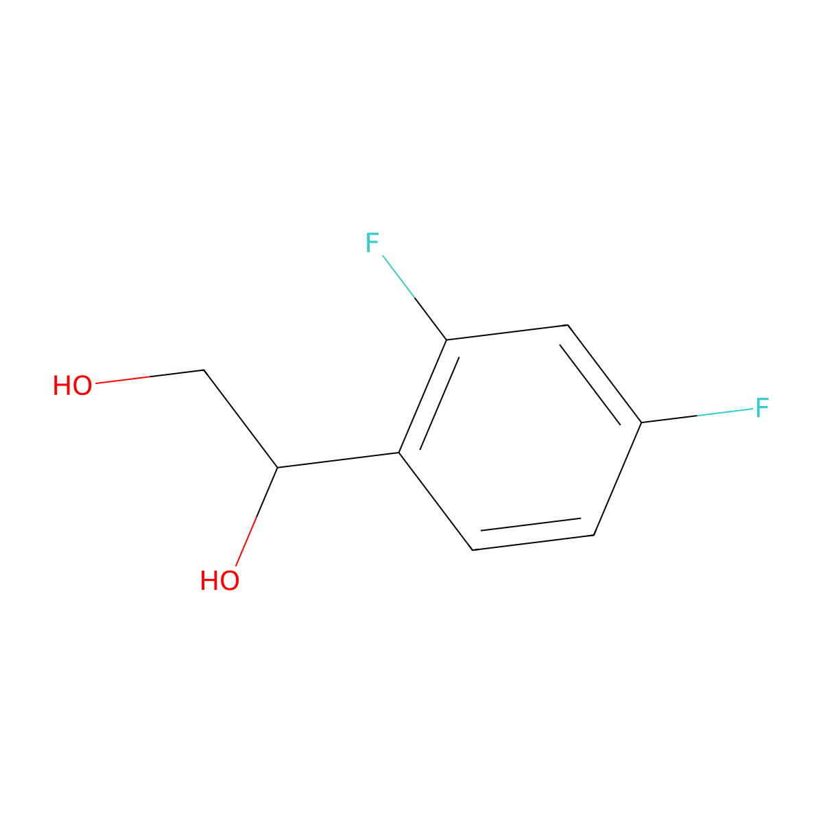 1-(2,4-Difluorophenyl)ethane-1,2-diol molecular structure, CAS 182919-04-6