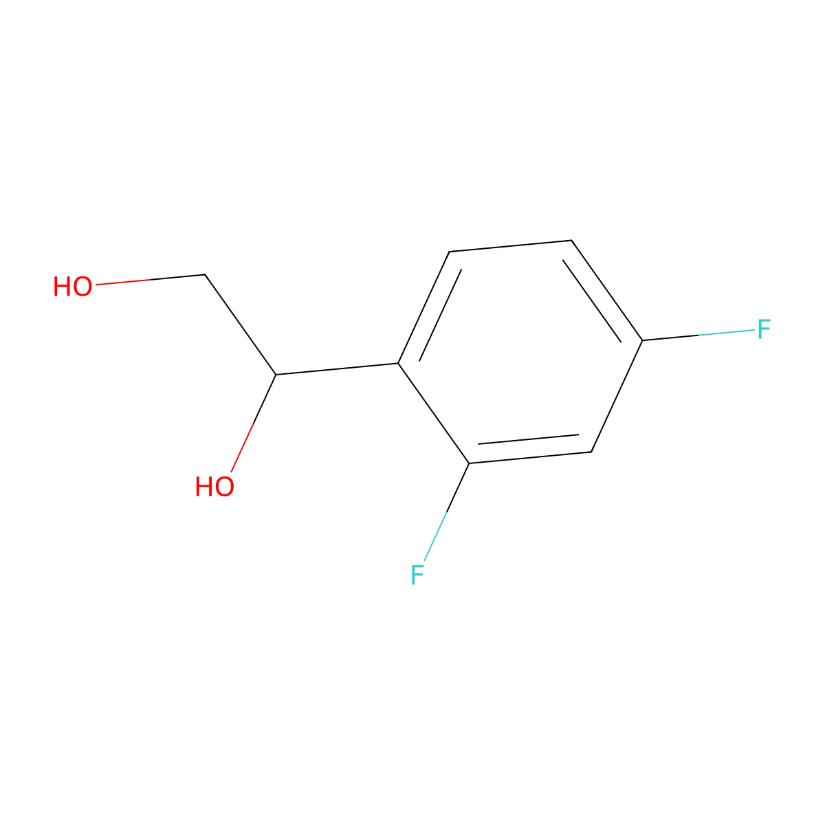1-(2,4-Difluorophenyl)ethane-1,2-diol molecular structure, CAS 182919-04-6