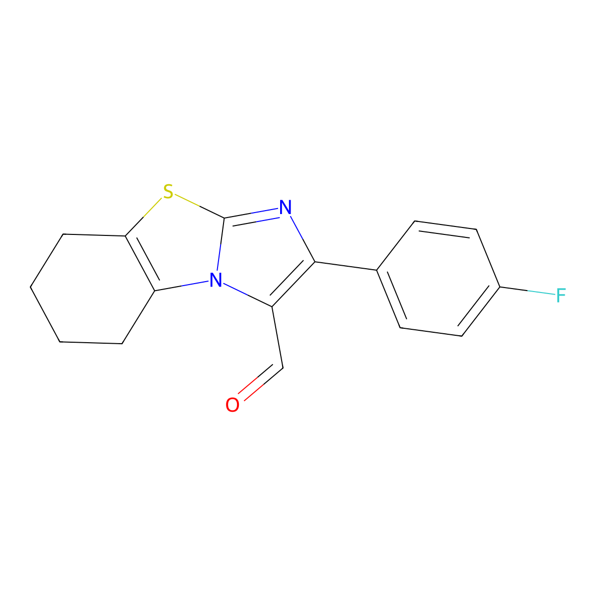 2-(4-Fluorophenyl)-5,6,7,8-tetrahydroimidazo[2,1-b][1,3]benzothiazole-3-carbaldehyde molecular structure, CAS 182919-62-6