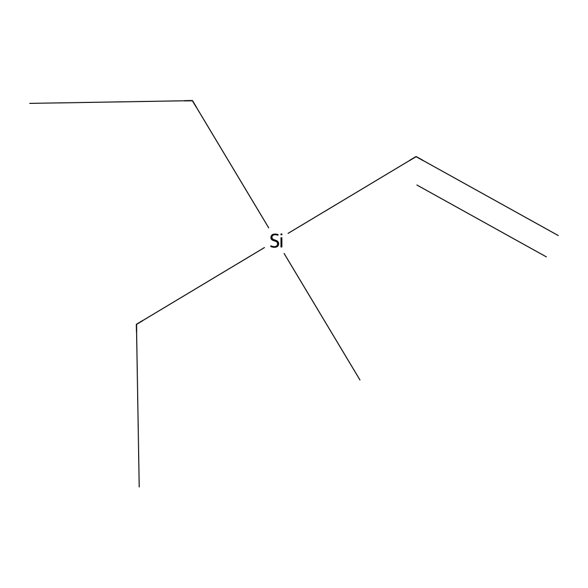 Diethylmethylvinylsilane molecular structure, CAS 18292-29-0