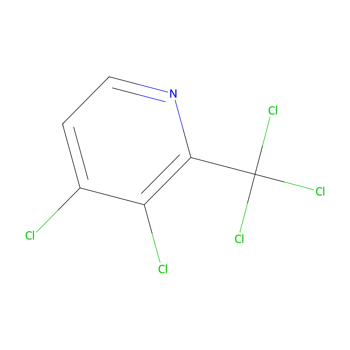3,4-Dichloro-2-(trichloromethyl)pyridine molecular structure, CAS 18292-74-5
