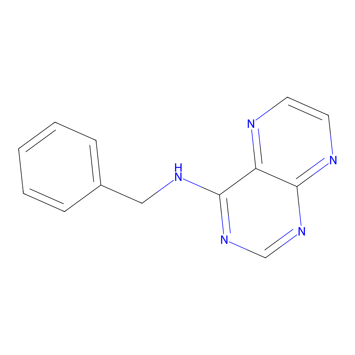 N-benzylpteridin-4-amine molecular structure, CAS 18292-93-8