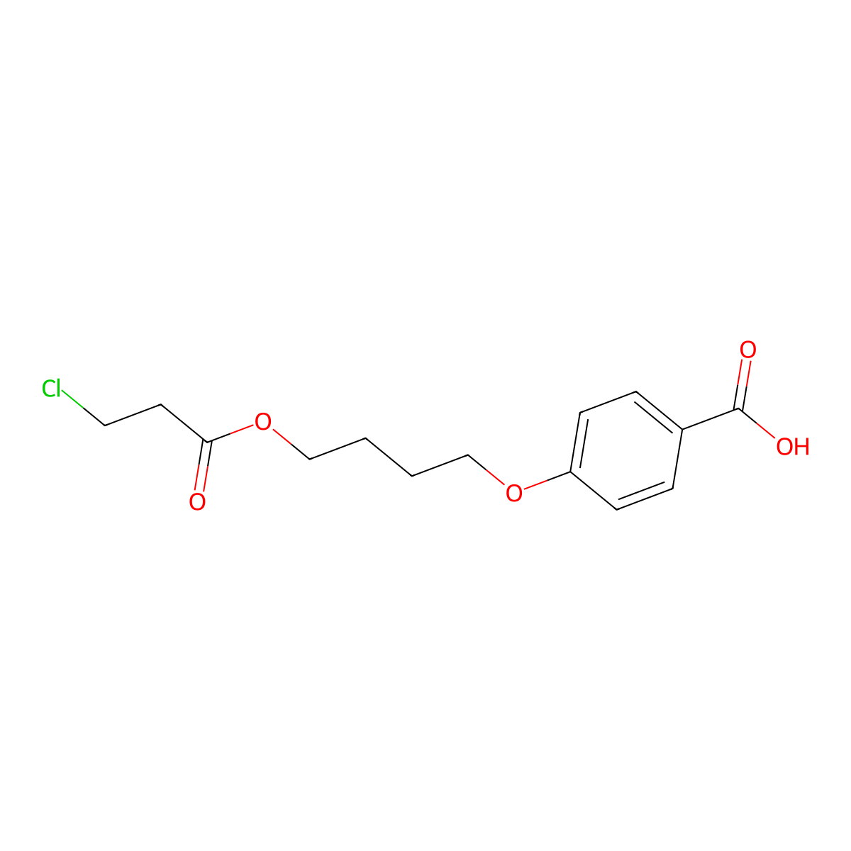 4-{4-[(3-Chloropropanoyl)oxy]butoxy}benzenecarboxylic acid molecular structure, CAS 182922-17-4
