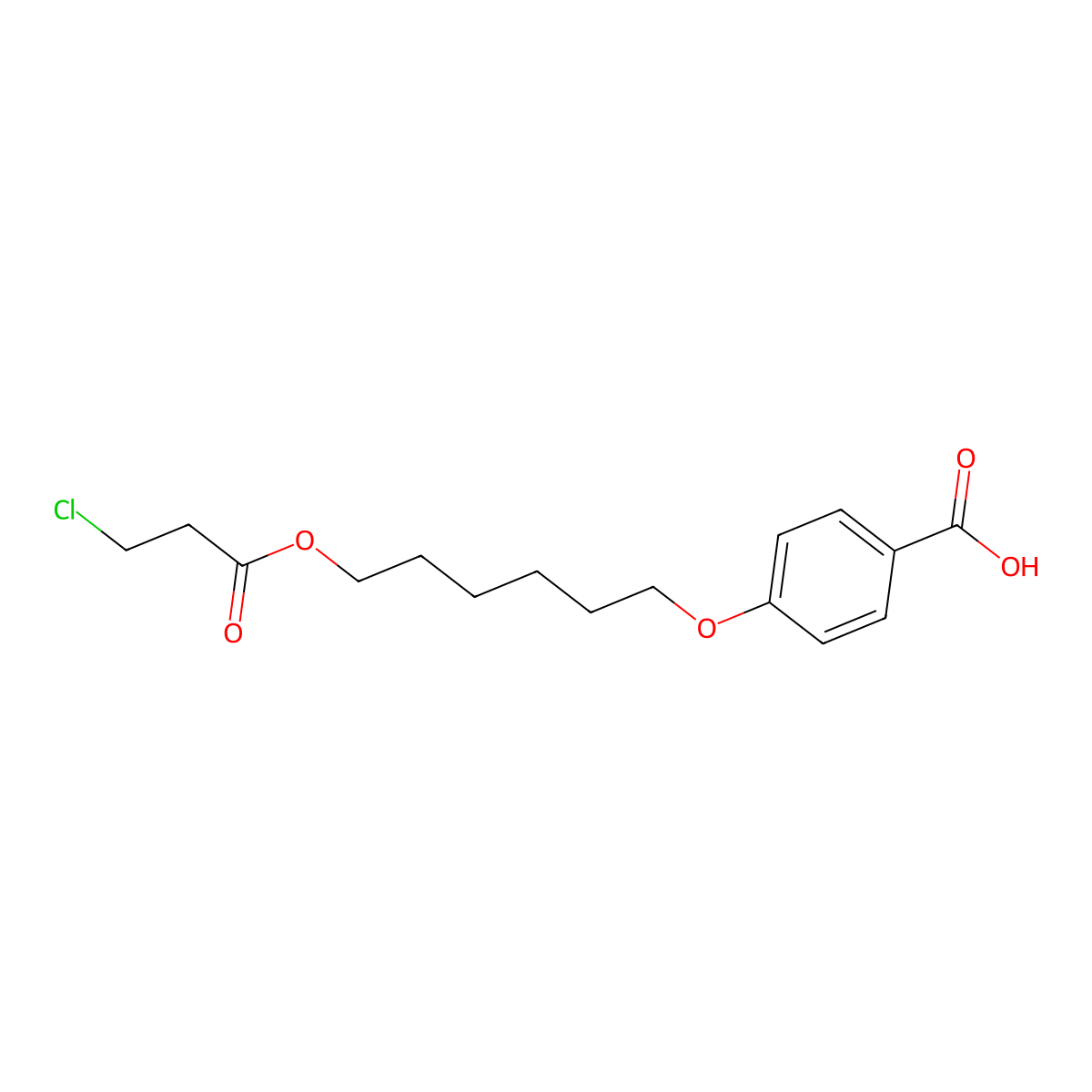 4-[[6-(3-Chloro-1-oxopropoxy)hexyl]oxy]benzoic acid molecular structure, CAS 182922-18-5
