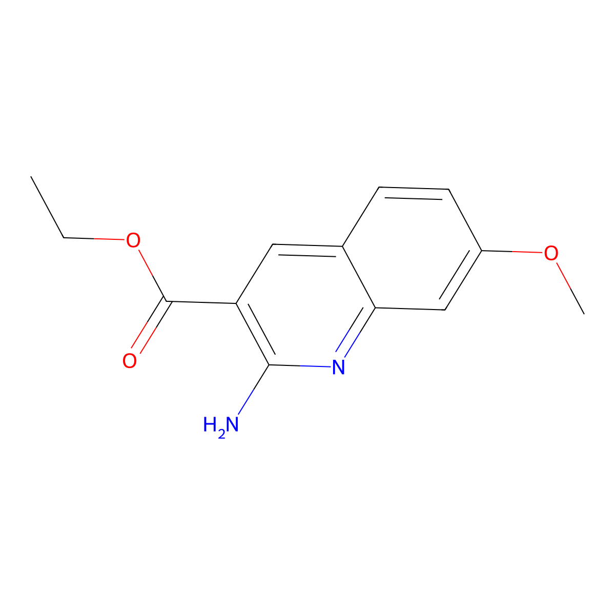 Ethyl 2-amino-7-methoxyquinoline-3-carboxylate molecular structure, CAS 182922-54-9