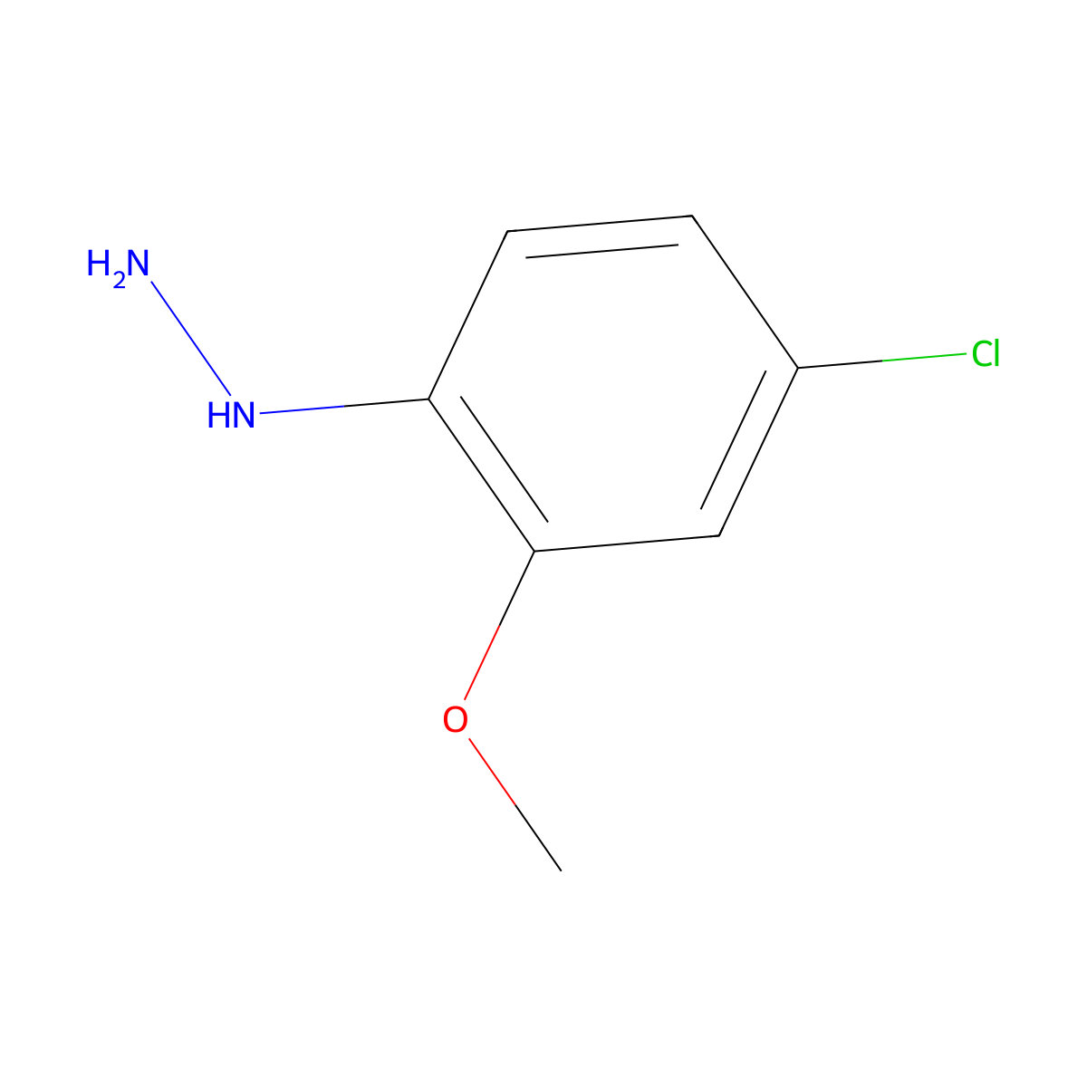 (4-Chloro-2-methoxyphenyl)hydrazine molecular structure, CAS 182923-56-4