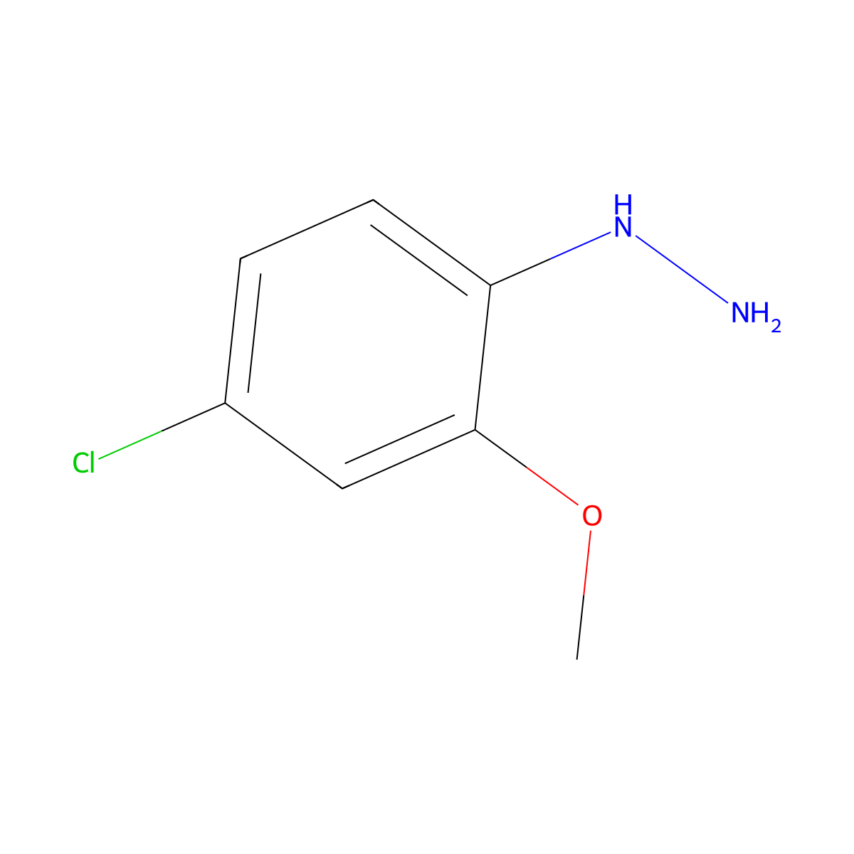 (4-Chloro-2-methoxyphenyl)hydrazine molecular structure, CAS 182923-56-4