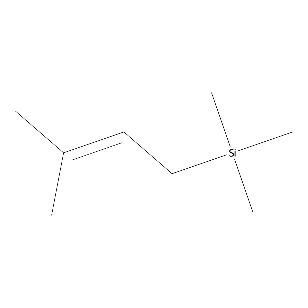 Silane, trimethyl(3-methyl-2-butenyl)- molecular structure, CAS 18293-99-7