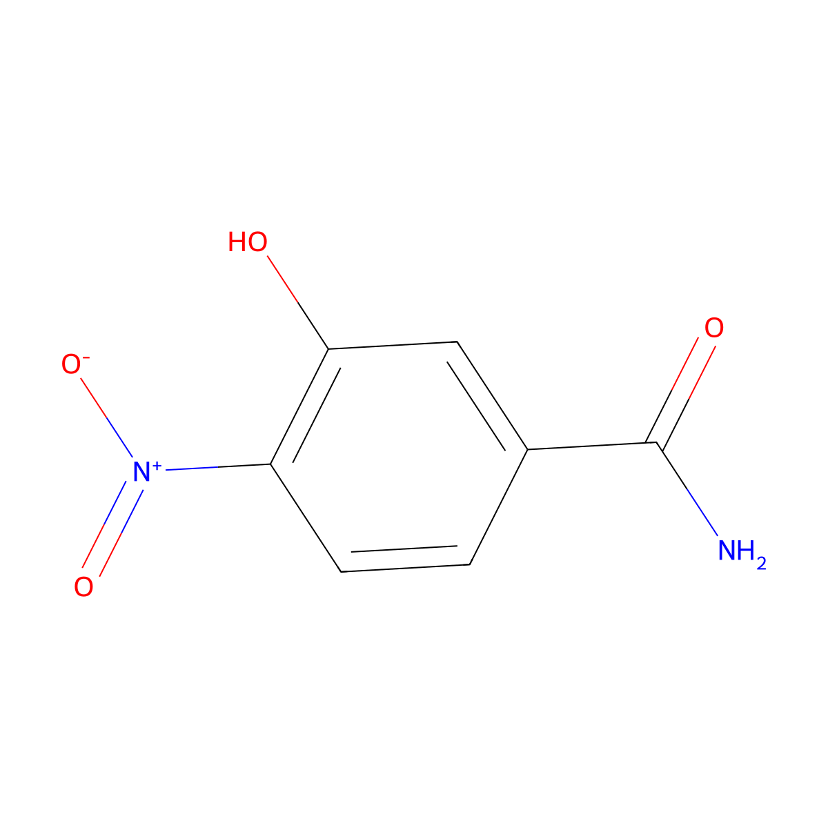 3-Hydroxy-4-nitrobenzamide molecular structure, CAS 182932-64-5