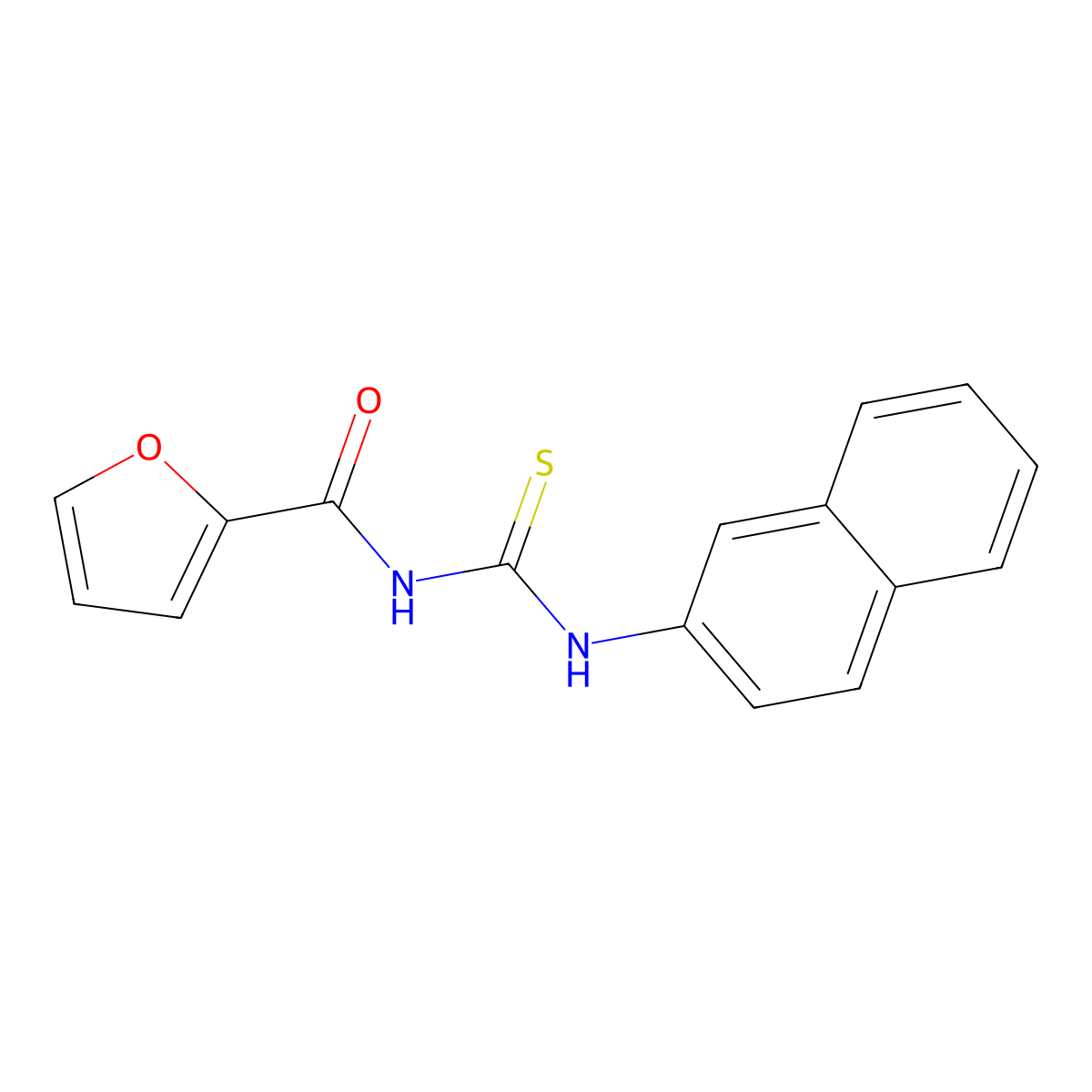 N-(naphthalen-2-ylcarbamothioyl)furan-2-carboxamide molecular structure, CAS 182937-51-5