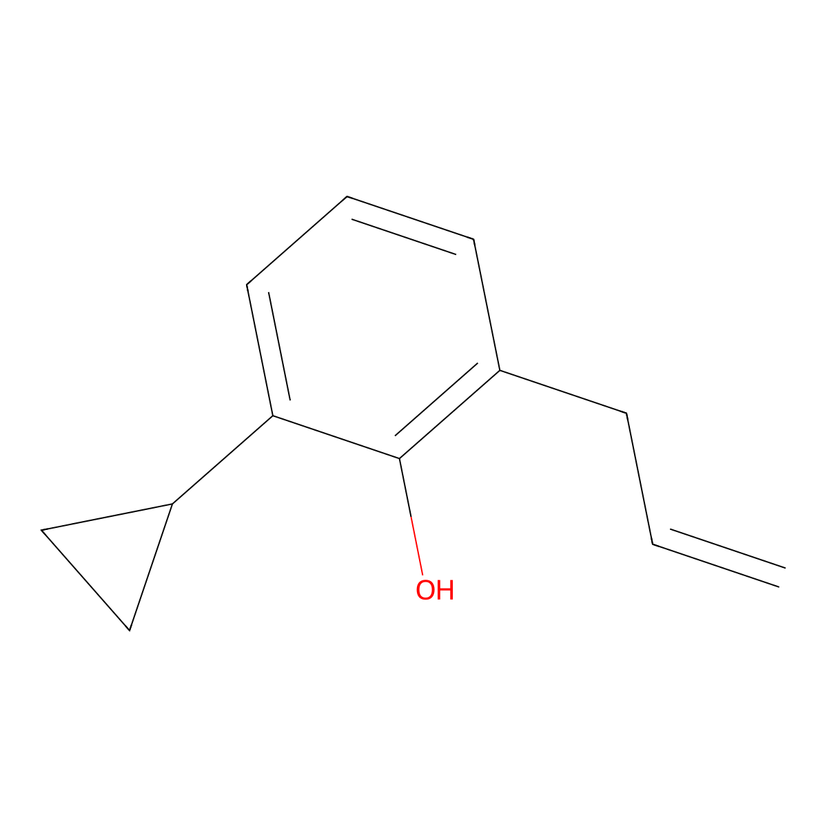 2-Allyl-6-cyclopropylphenol molecular structure, CAS 182950-72-7
