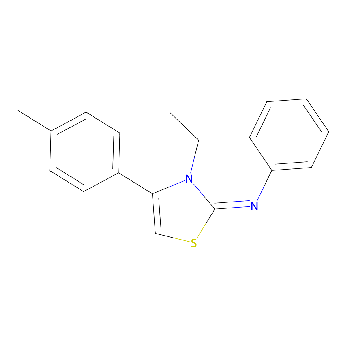 (Z)-N-(3-ethyl-4-(p-tolyl)thiazol-2(3H)-ylidene)aniline molecular structure, CAS 1829540-77-3