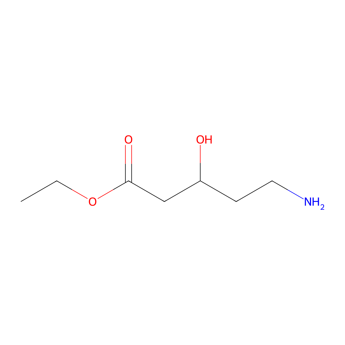Ethyl 5-amino-3-hydroxypentanoate molecular structure, CAS 182955-76-6