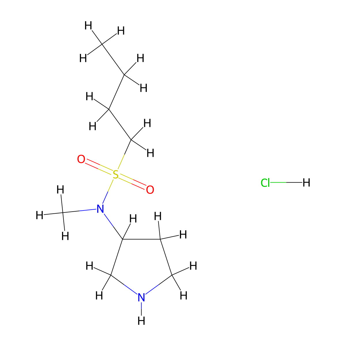 N-methyl-N-(pyrrolidin-3-yl)butane-1-sulfonamide hydrochloride molecular structure, CAS 1829559-02-5