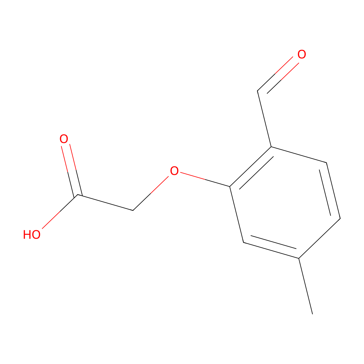 2-(2-Formyl-5-methylphenoxy)acetic acid molecular structure, CAS 1829560-46-4