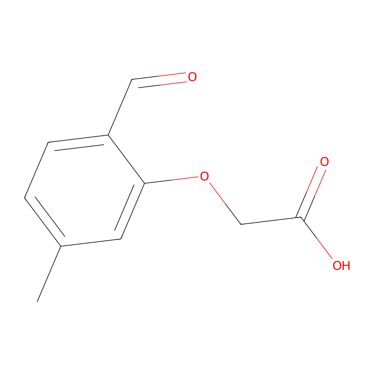 2-(2-Formyl-5-methylphenoxy)acetic acid molecular structure, CAS 1829560-46-4