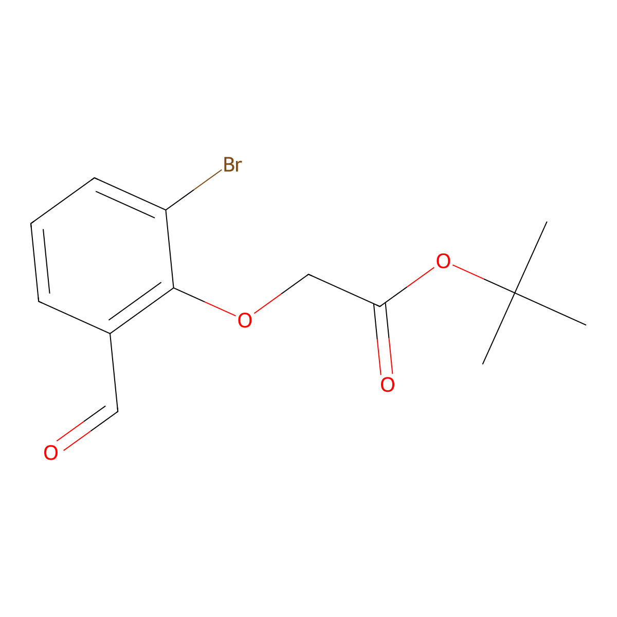 Tert-butyl 2-(2-bromo-6-formylphenoxy)acetate molecular structure, CAS 1829560-54-4