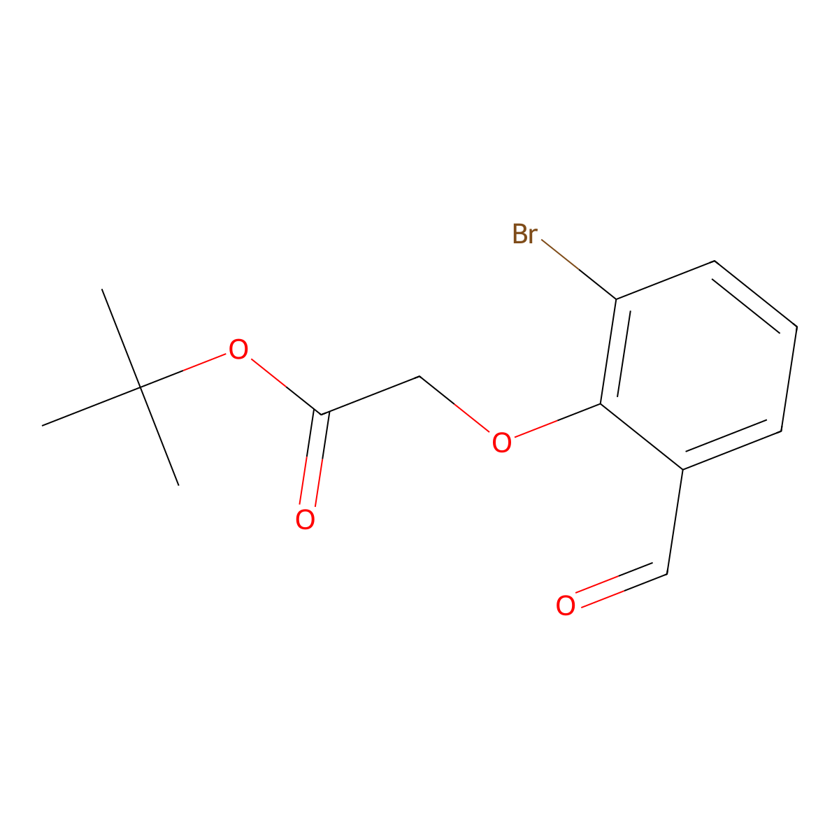 Tert-butyl 2-(2-bromo-6-formylphenoxy)acetate molecular structure, CAS 1829560-54-4