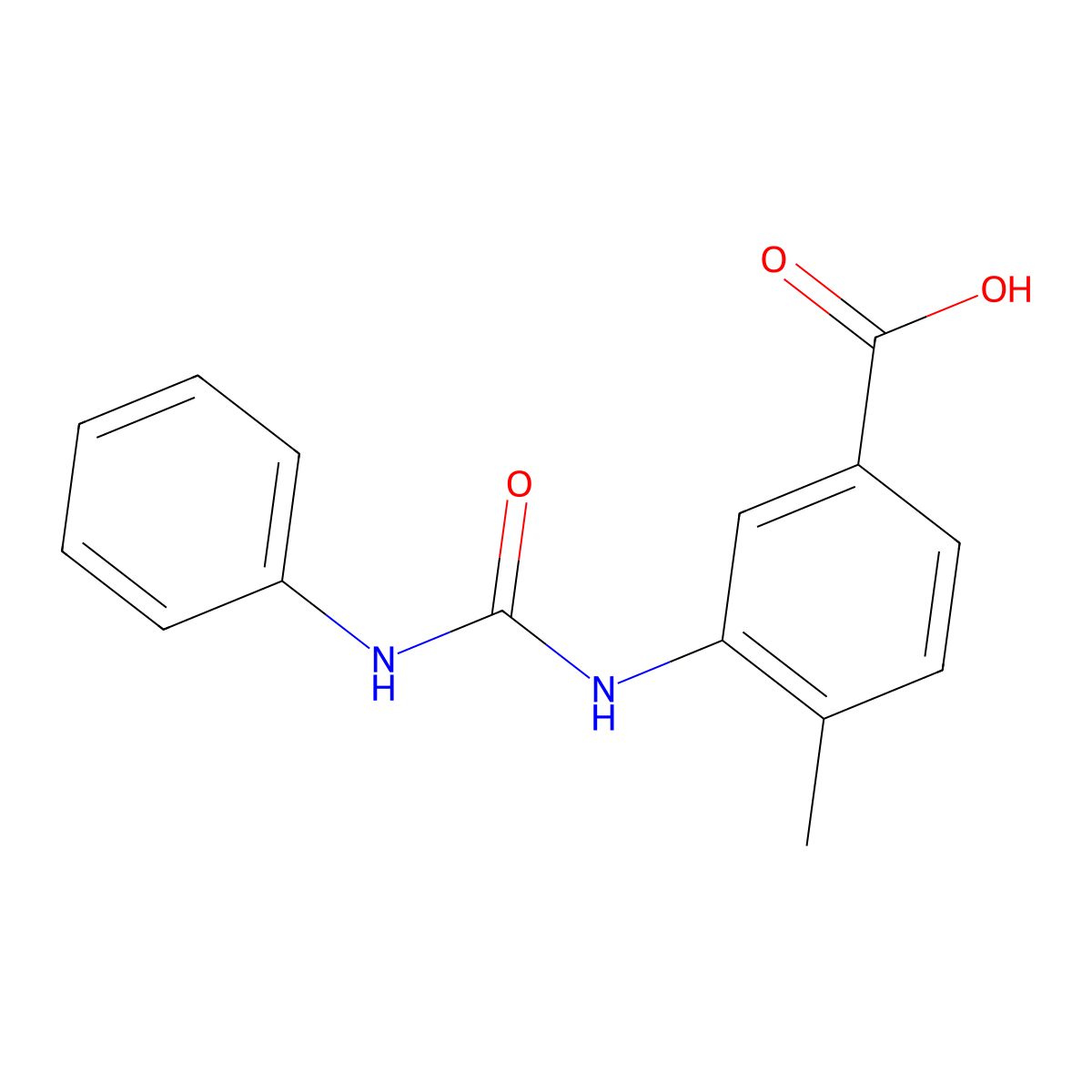 4-Methyl-3-((phenylcarbamoyl)amino)benzoic acid molecular structure, CAS 182957-95-5