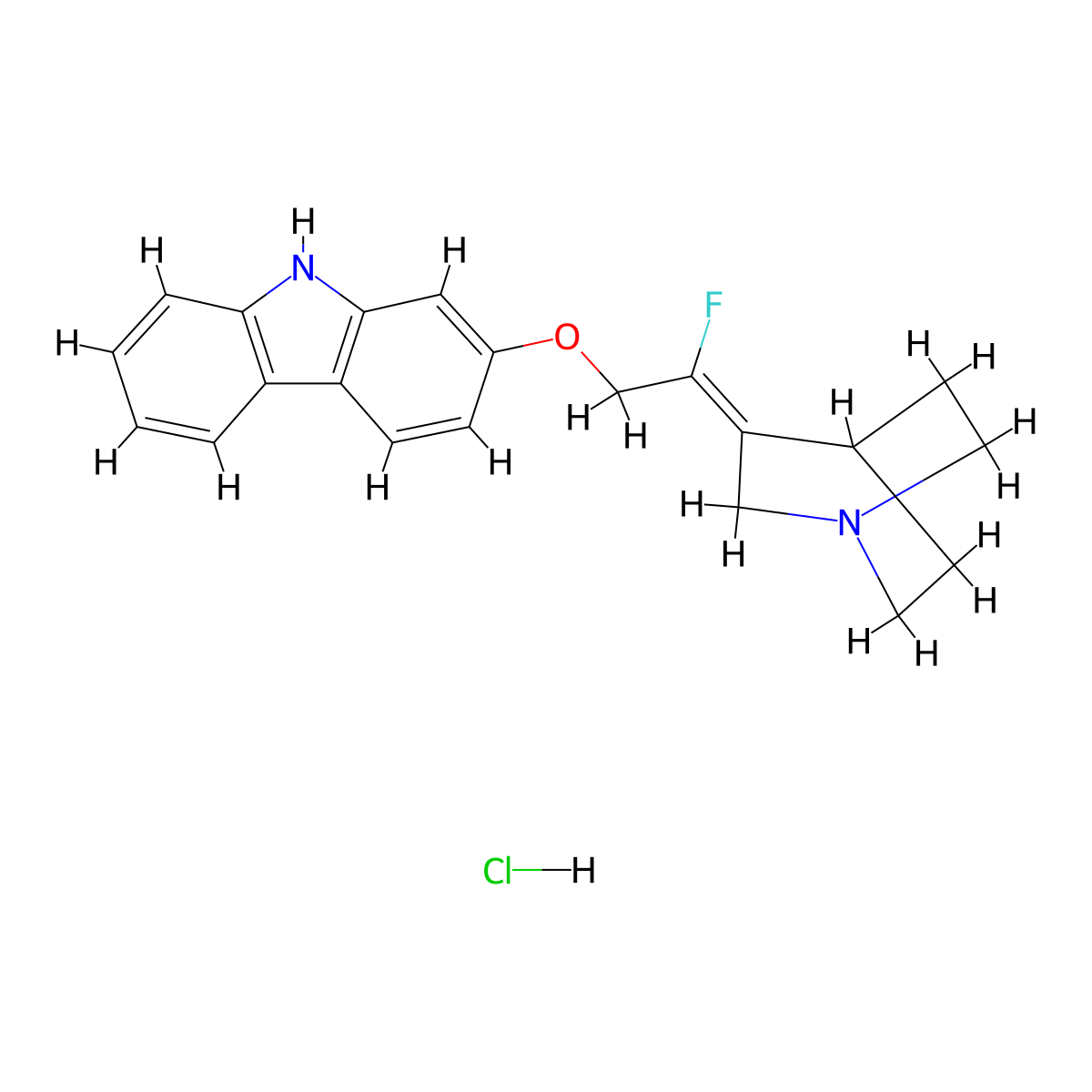2-{[(2E)-2-(1-Azabicyclo[2.2.2]oct-3-ylidene)-2-fluoroethyl]oxy}-9H-carbazole molecular structure, CAS 182959-33-7