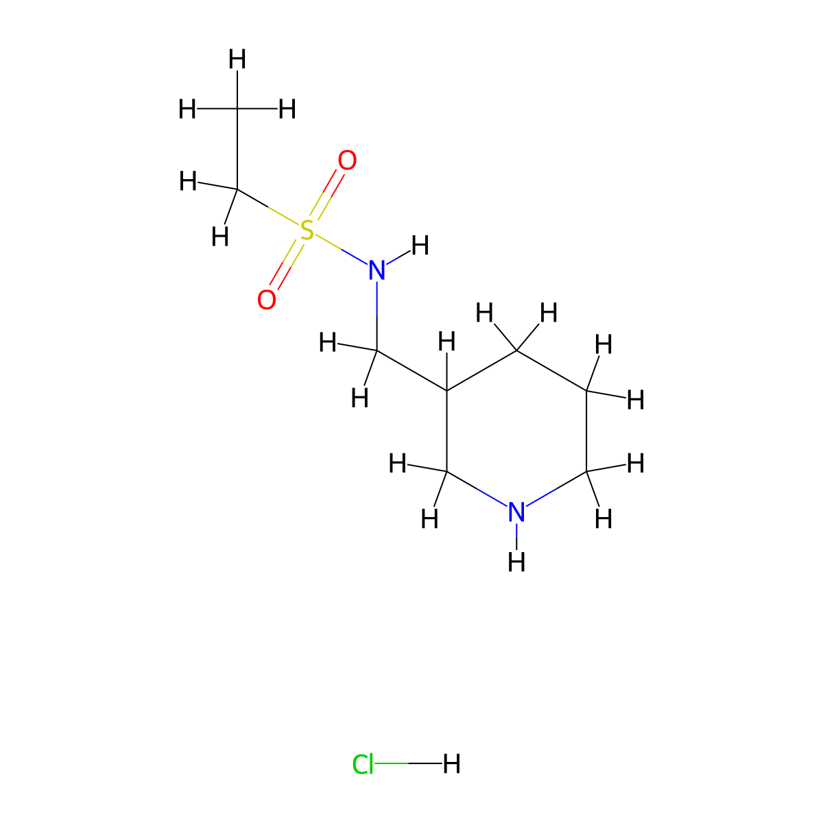 N-(piperidin-3-ylmethyl)ethanesulfonamide hydrochloride molecular structure, CAS 1829592-10-0
