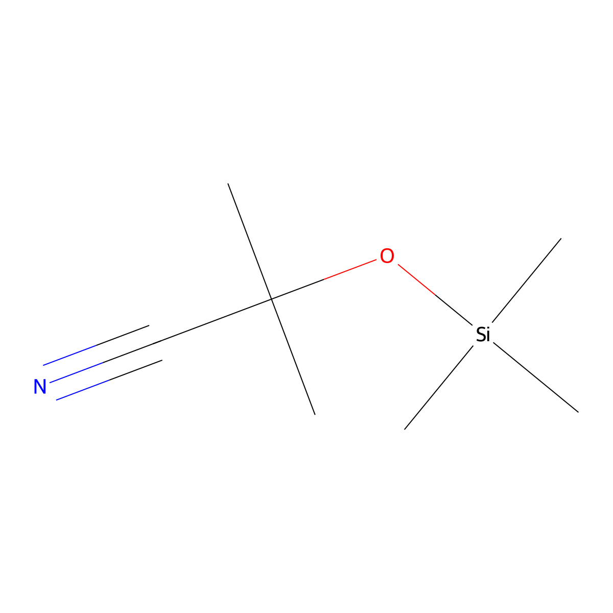 2-Methyl-2-[(trimethylsilyl)oxy]propanenitrile molecular structure, CAS 18296-11-2