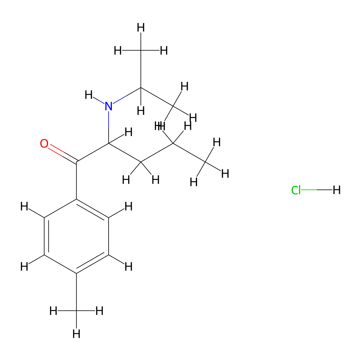 2-[(1-Methylethyl)amino]-1-(4-methylphenyl)-1-pentanone, monohydrochloride molecular structure, CAS 18296-68-9