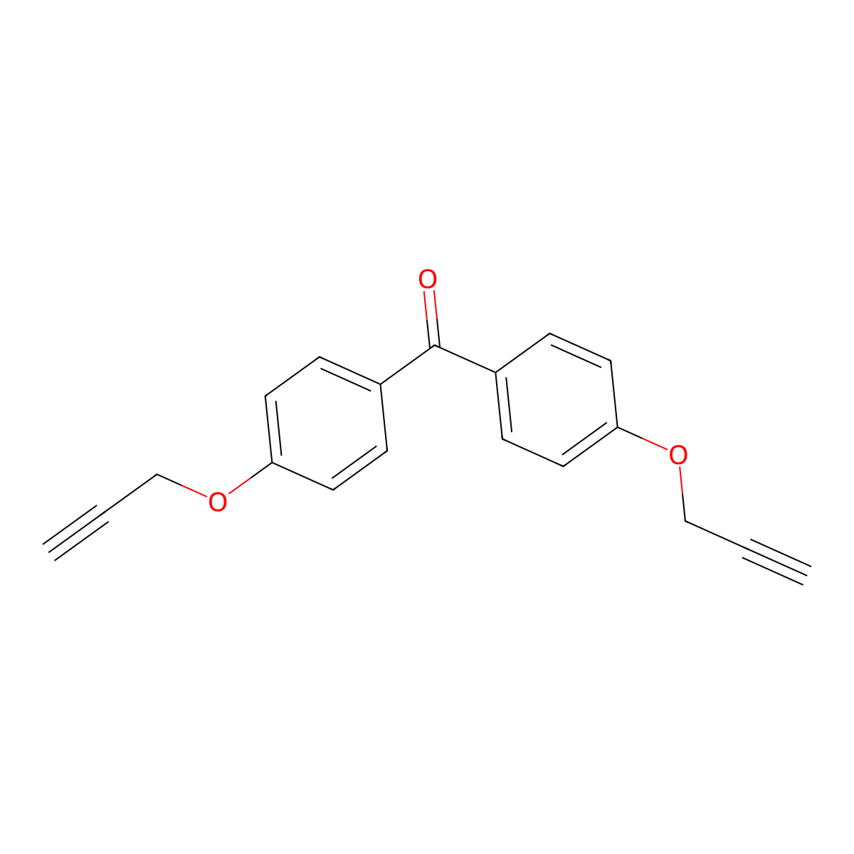 Bis(4-(prop-2-yn-1-yloxy)phenyl)methanone molecular structure, CAS 18296-80-5