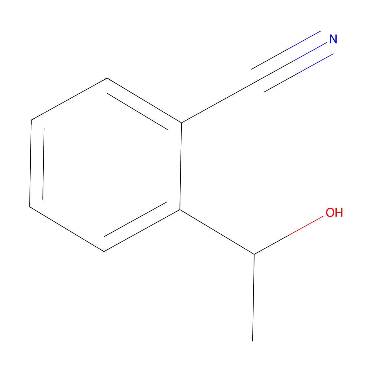 2-(1-Hydroxyethyl)benzonitrile molecular structure, CAS 182964-49-4