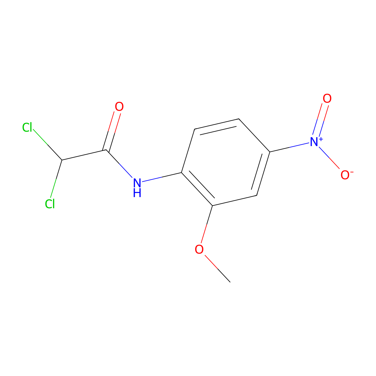 2,2-dichloro-N-(2-methoxy-4-nitrophenyl)acetamide molecular structure, CAS 18297-93-3