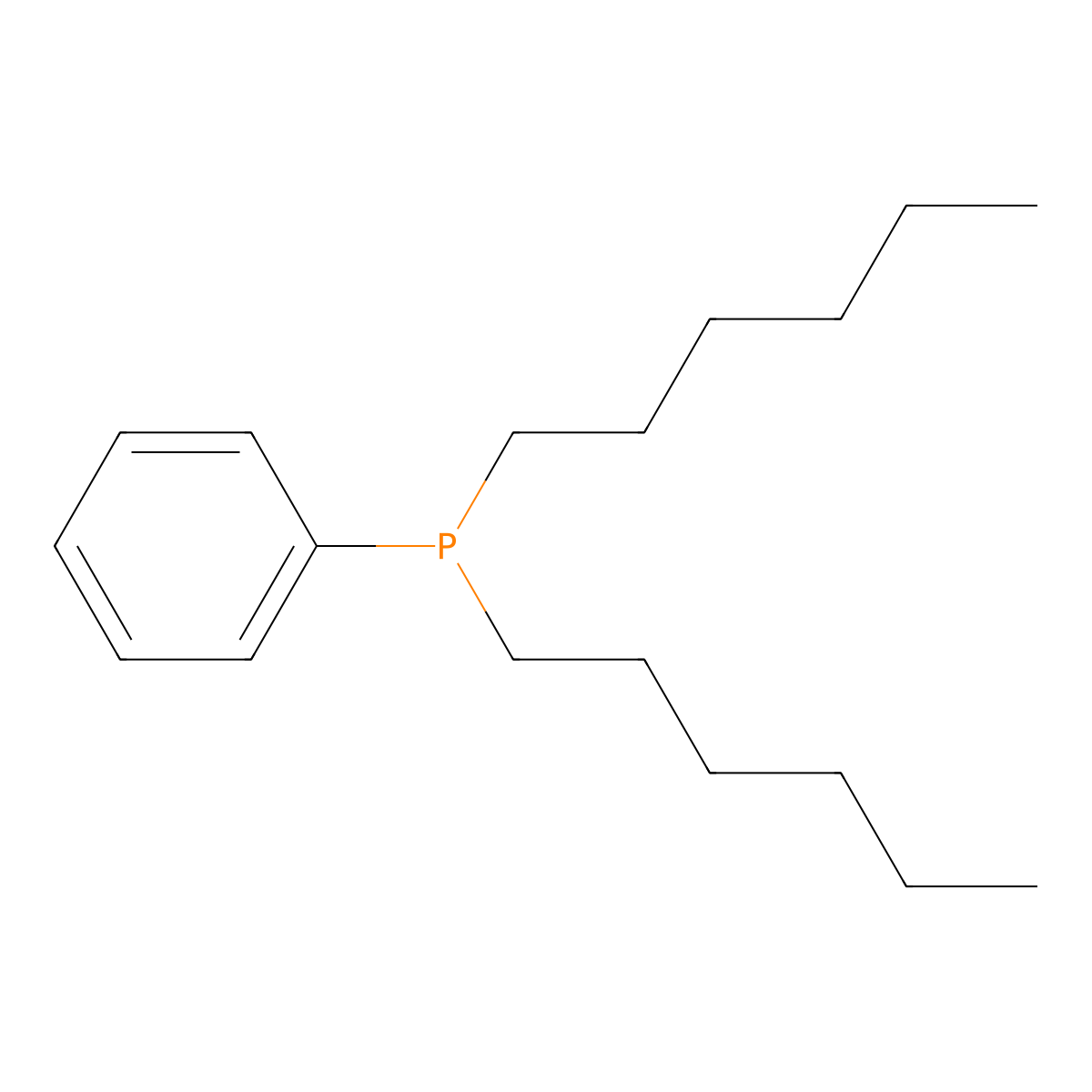 Dihexylphenylphosphine molecular structure, CAS 18297-98-8