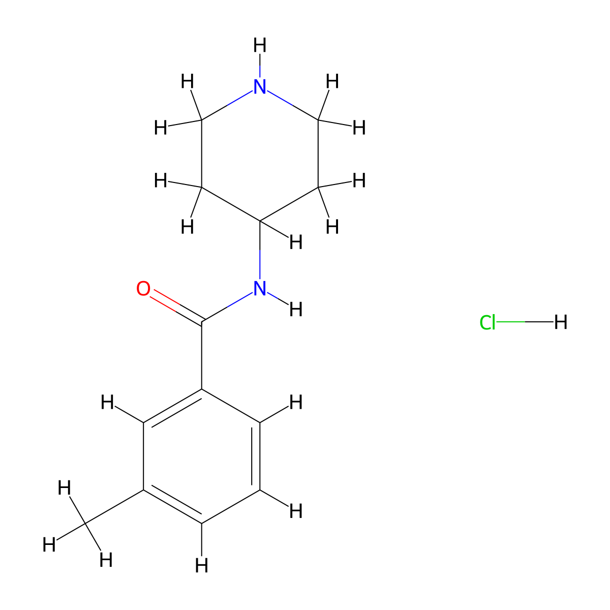 3-methyl-N-(piperidin-4-yl)benzamide hydrochloride molecular structure, CAS 1829704-81-5