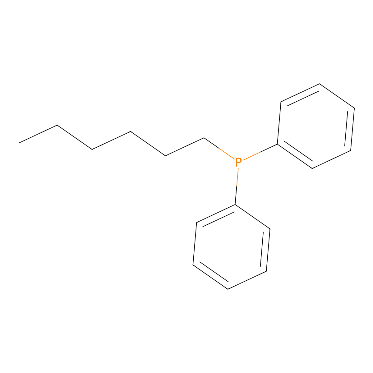 Hexyldiphenylphosphine molecular structure, CAS 18298-00-5