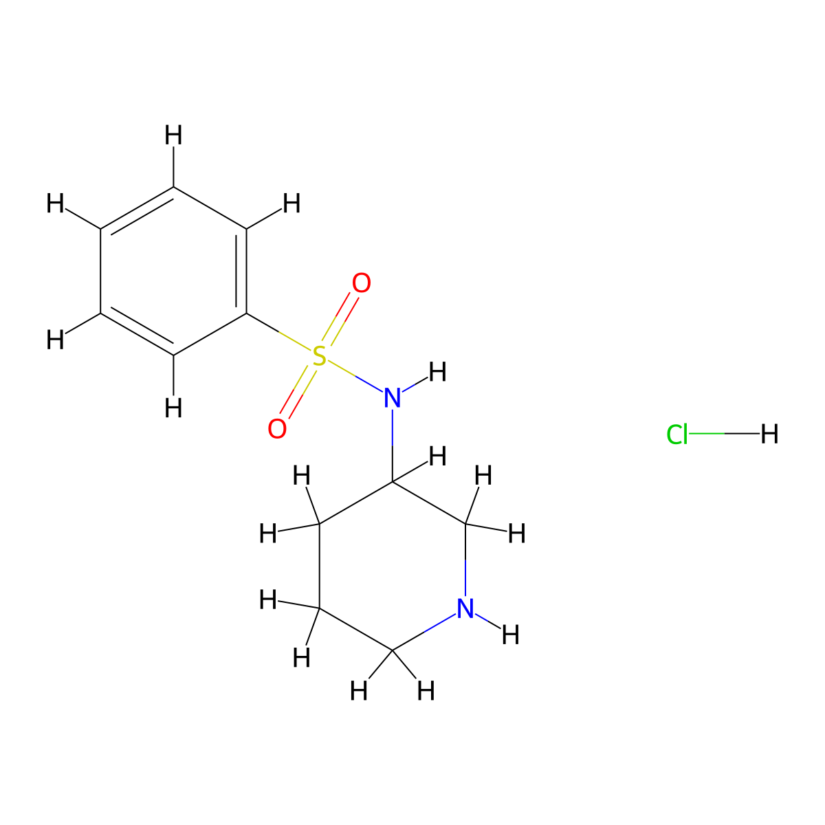 N-(piperidin-3-yl)benzenesulfonamide hydrochloride molecular structure, CAS 1829814-29-0