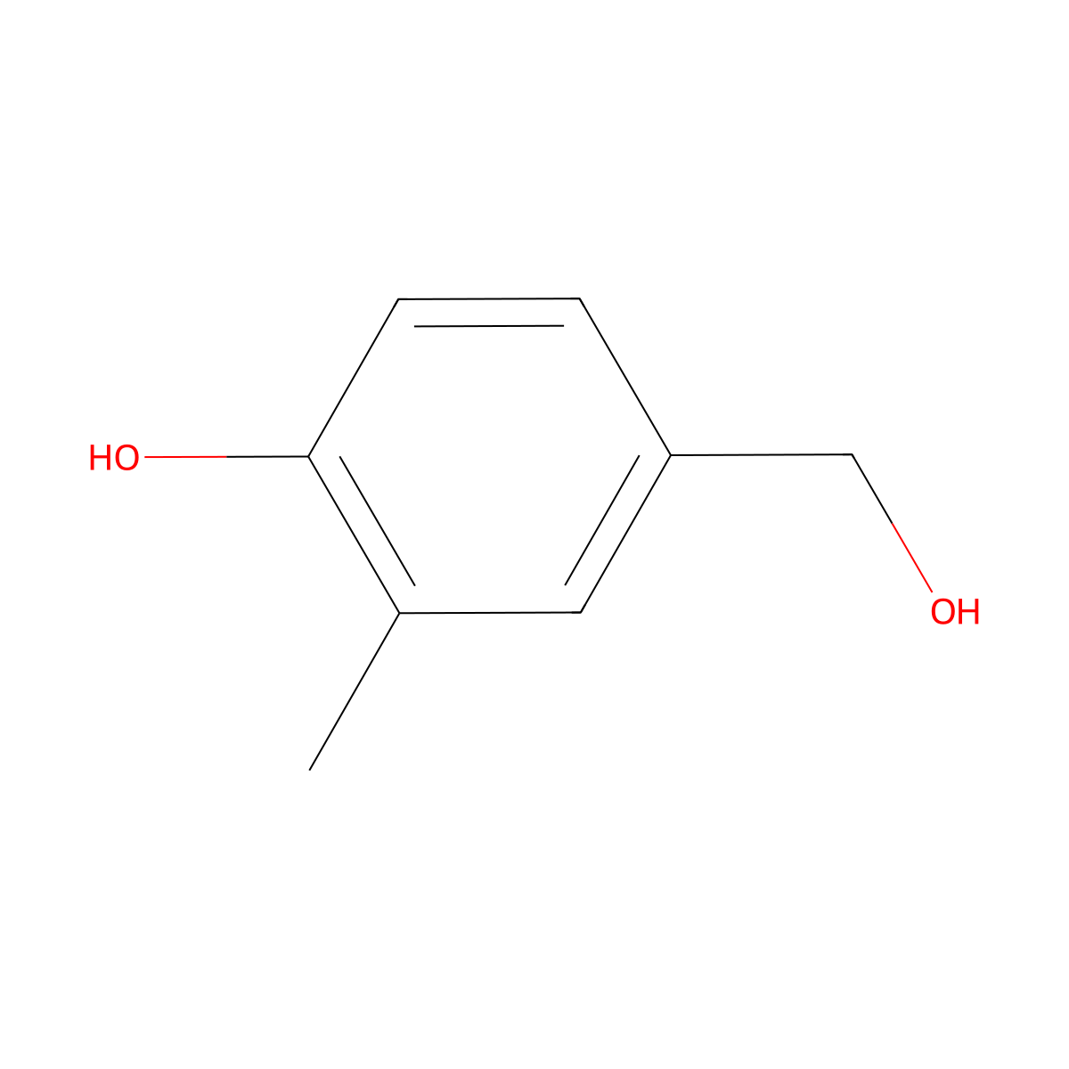 4-(Hydroxymethyl)-2-methylphenol molecular structure, CAS 18299-15-5