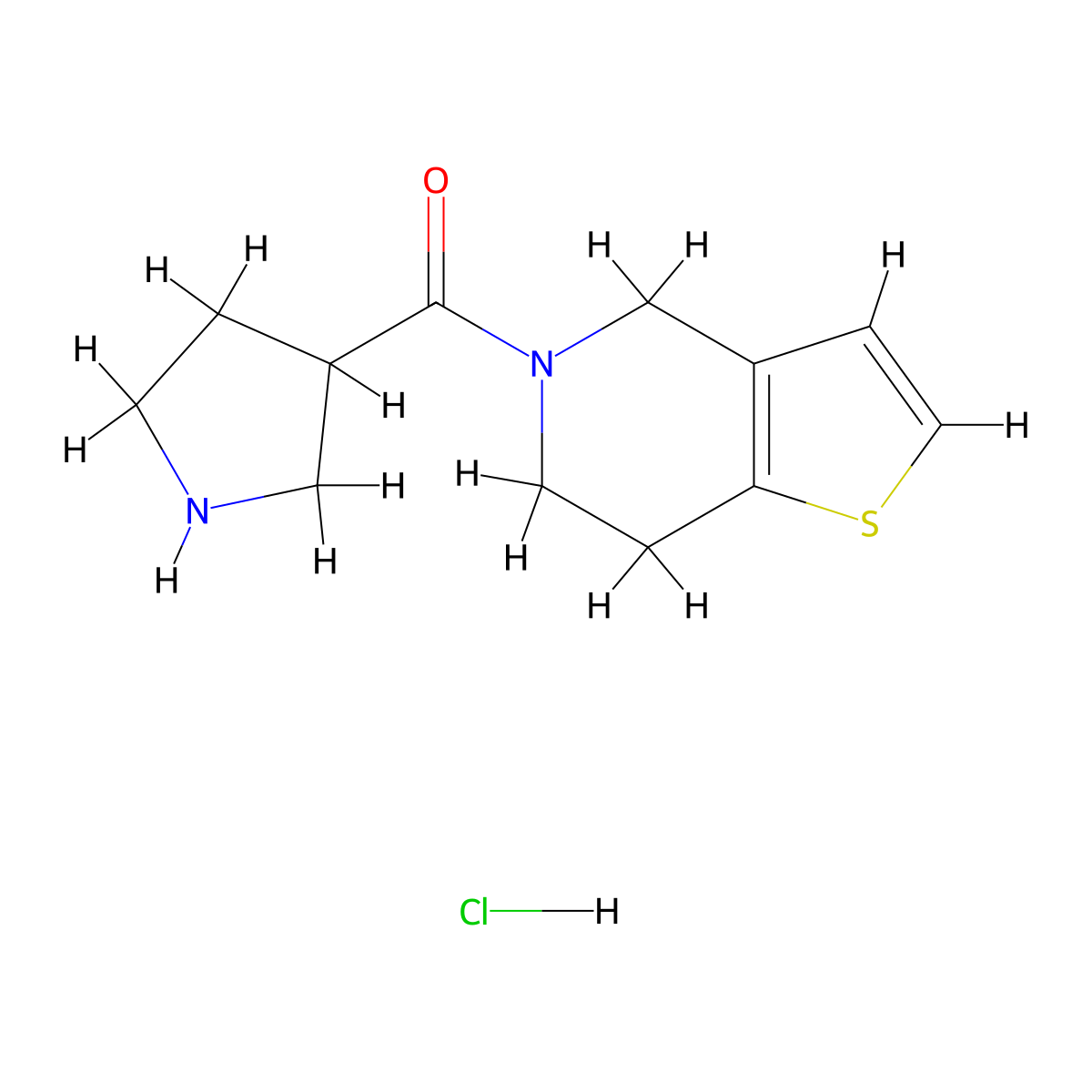 3-{4H,5H,6H,7H-thieno[3,2-c]pyridine-5-carbonyl}pyrrolidine hydrochloride molecular structure, CAS 1829946-93-1