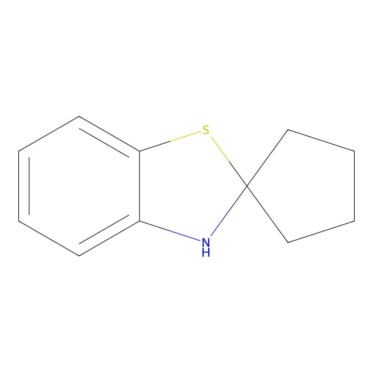 3H-spiro[1,3-benzothiazole-2,1'-cyclopentane] molecular structure, CAS 183-31-3