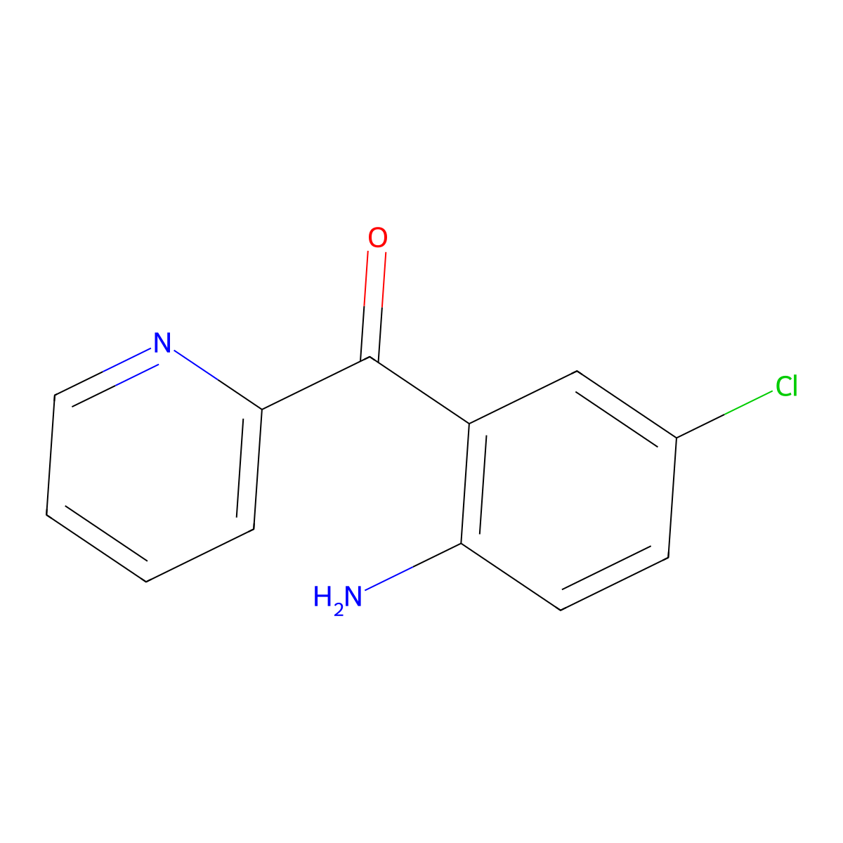 (2-Amino-5-chlorophenyl)(pyridin-2-yl)methanone molecular structure, CAS 1830-42-8